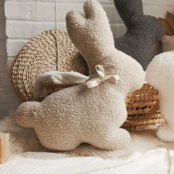 Cushions>The Butter Flying Bunny Plush Cushion - Beige