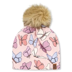 Beanies>Deux par Deux Butterflies Hat 2-14 Pink