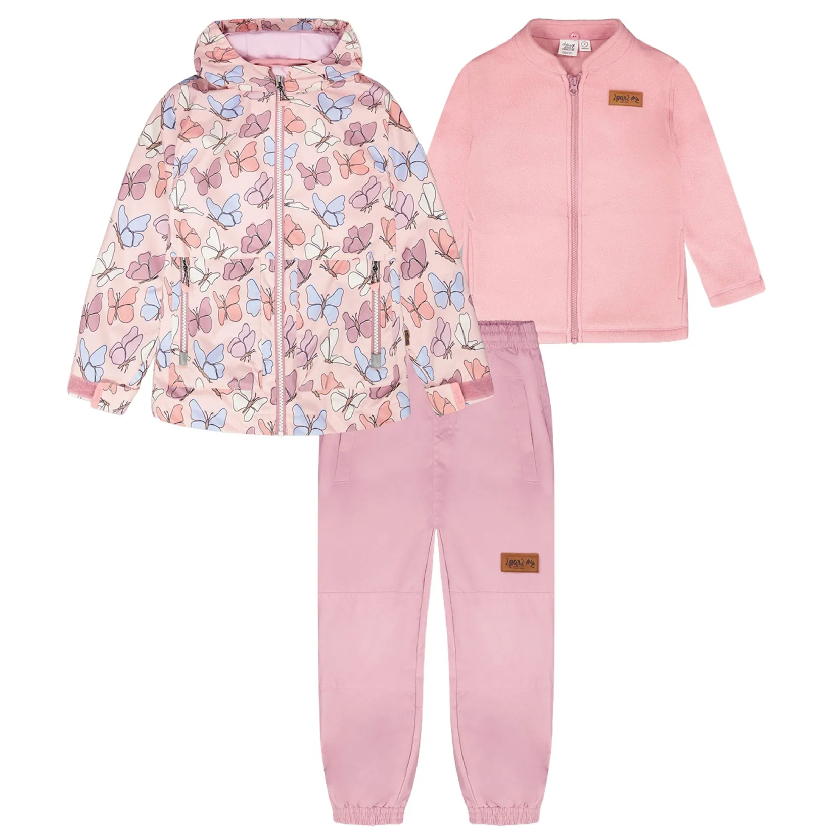 Outerwear>Deux par Deux Butterflies 3in1 Set 12-24m Pink