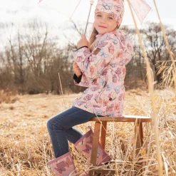 Mid-Season Boots|Rain Boots>Deux par Deux Butterflies Rain Boots 4-3 Pink