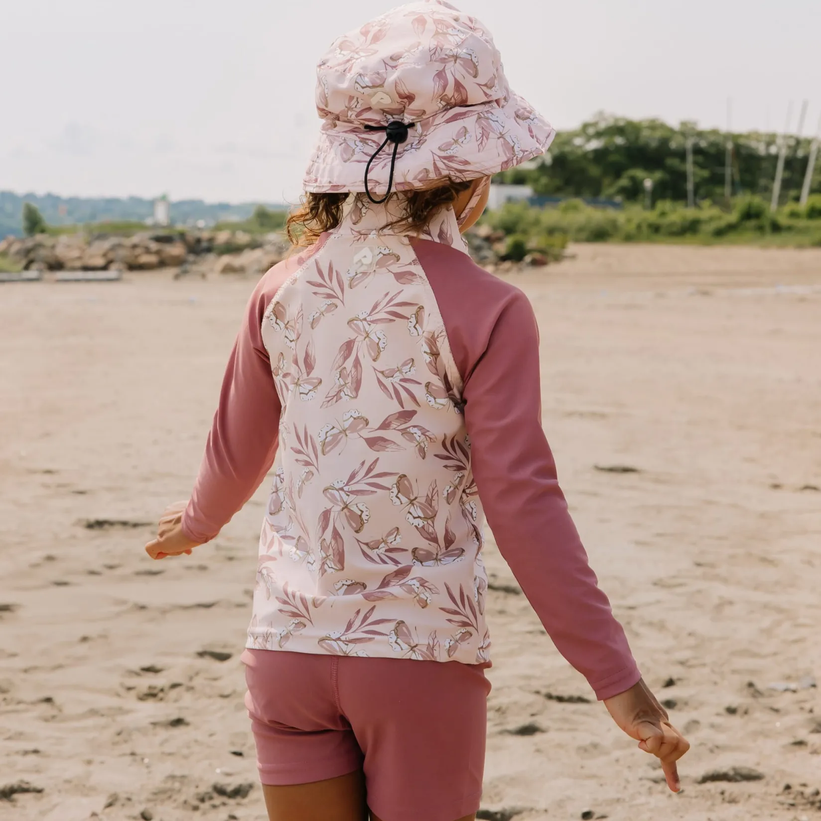 Swimsuits>Perlimpinpin Butterflies Rashguard 2-6 Rose