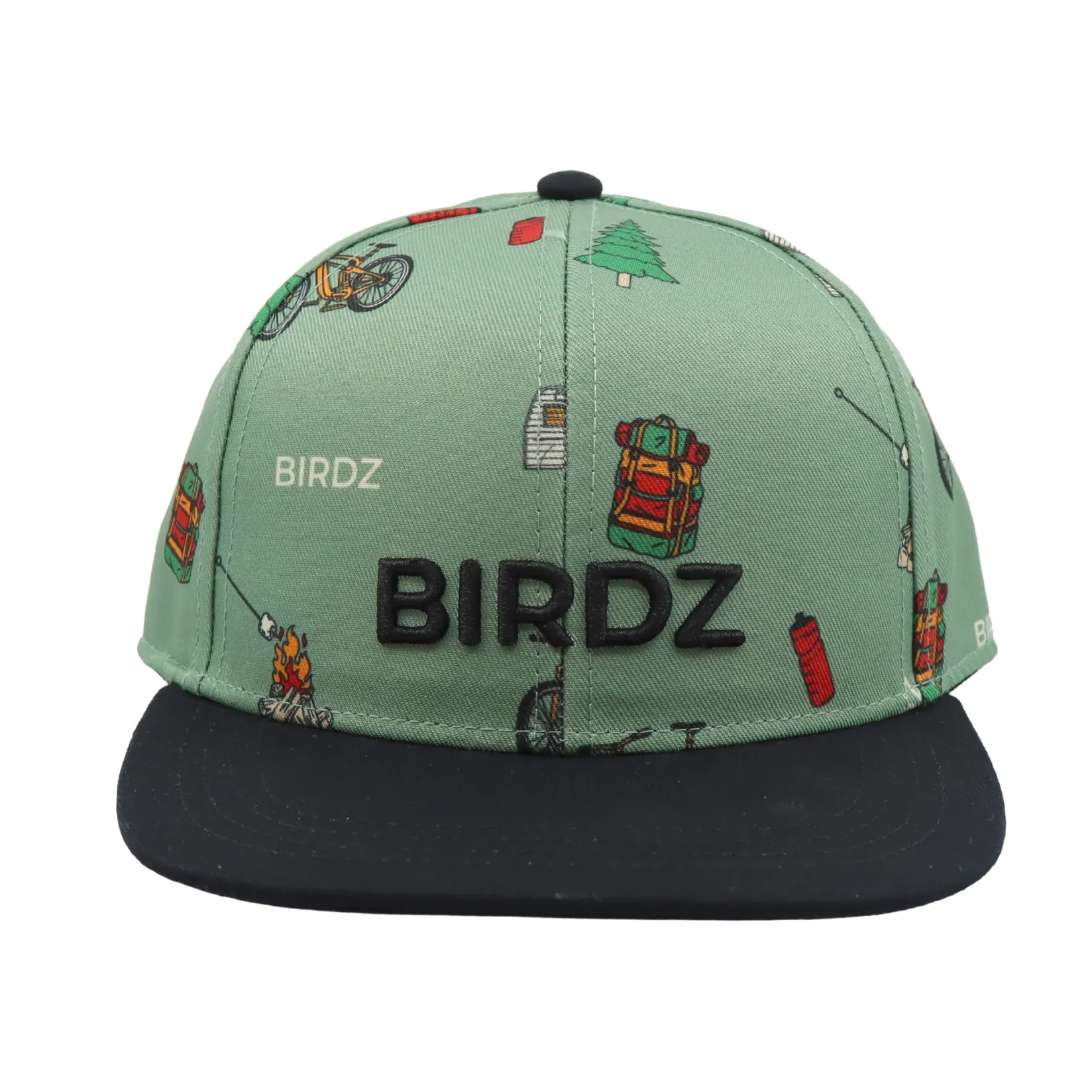 Hats And Caps>Birdz Camping Print Snapback 2-16 Green