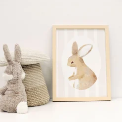Outlet Canva with Natural Frame - Rabbit Wall Decorations