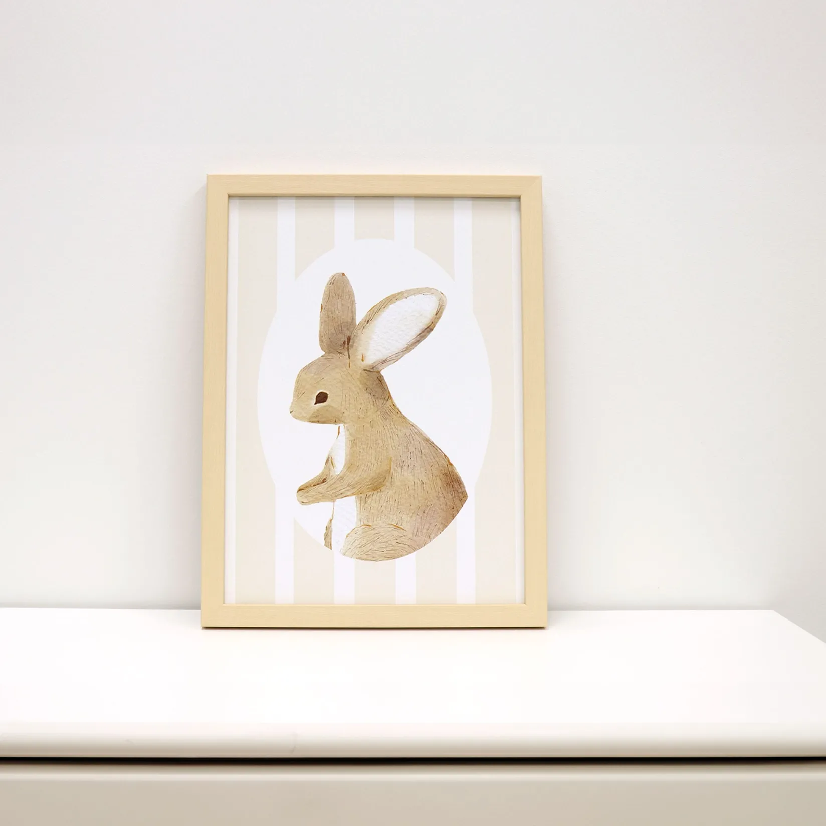 Outlet Canva with Natural Frame - Rabbit Wall Decorations
