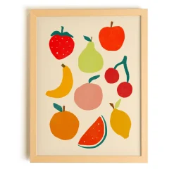 Online Canva with Natural Frame - Fruit Palette Wall Decorations