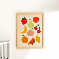 Online Canva with Natural Frame - Fruit Palette Wall Decorations