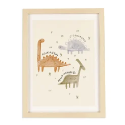 Wall Decorations>Oleka Canva with Natural Frame - Dinosaurs