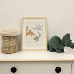 Wall Decorations>Oleka Canva with Natural Frame - Dinosaurs