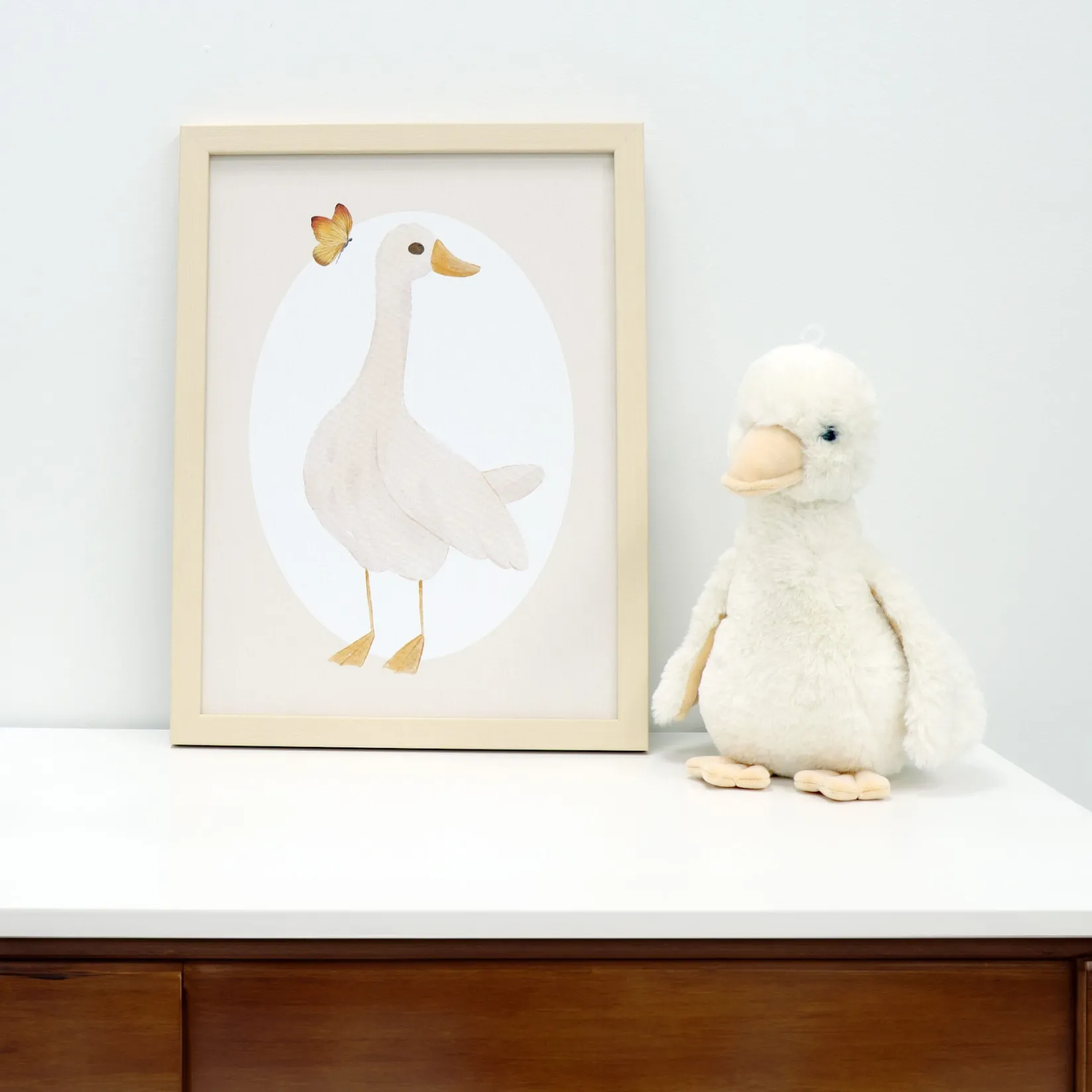 Wall Decorations>Oleka Canva with Natural Frame - Goose