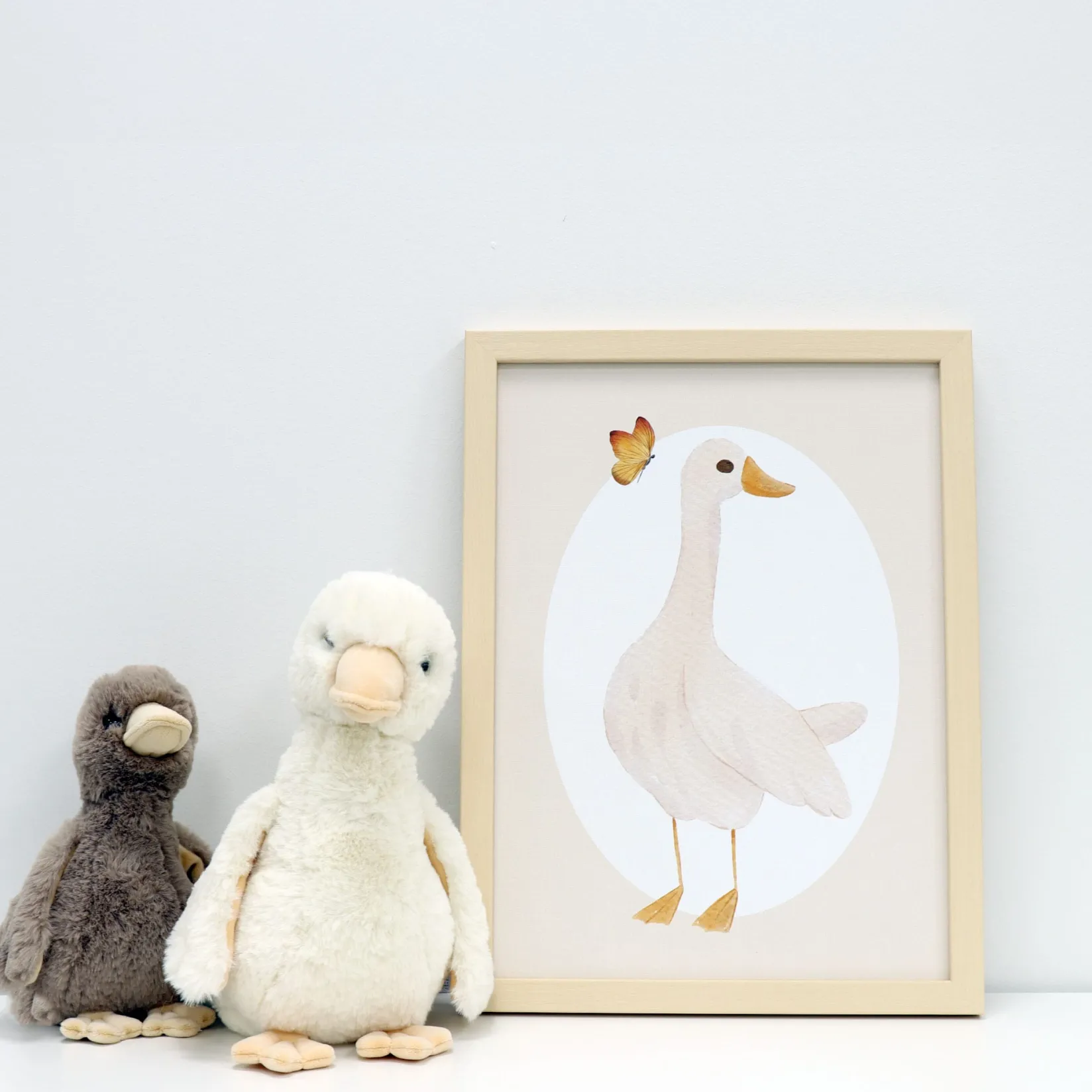 Wall Decorations>Oleka Canva with Natural Frame - Goose