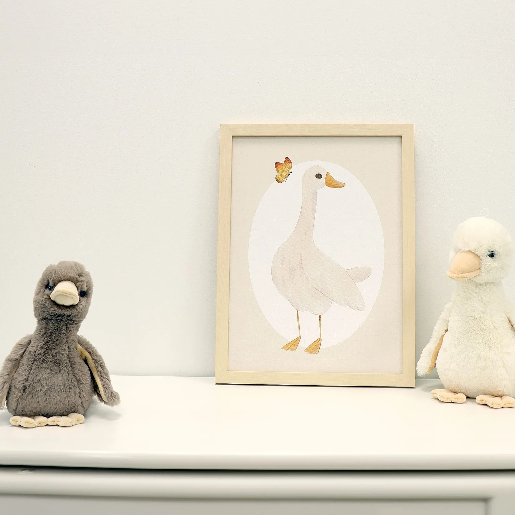 Wall Decorations>Oleka Canva with Natural Frame - Goose