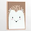 Outlet Canvas with Natural Wood Frame - Hedgehog Wall Decorations
