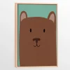 Hot Canvas with Natural Wood Frame - Bear Cub Wall Decorations