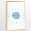 New Canvas with Natural Wood Frame - Moon Wall Decorations
