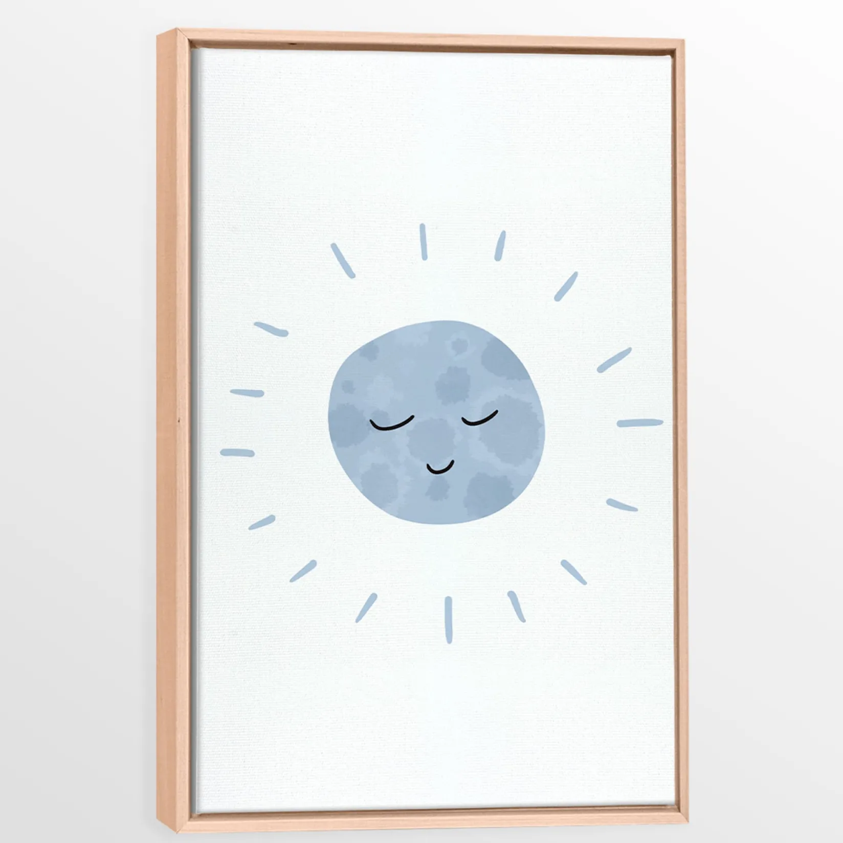 New Canvas with Natural Wood Frame - Moon Wall Decorations