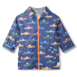 Outerwear|Coats & Jackets>Hatley Cars Rain Jacket 3-8 Navy