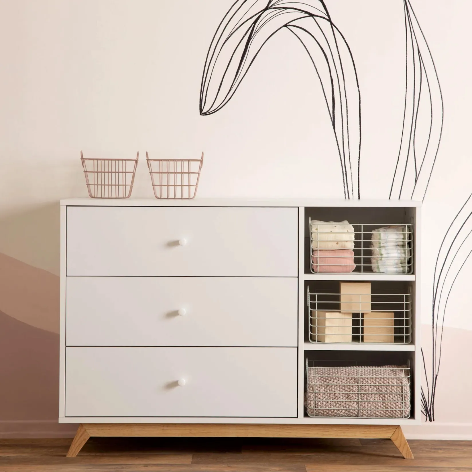 Storage Furniture>Dadada Baby Central Park 3-drawer - White / Natural