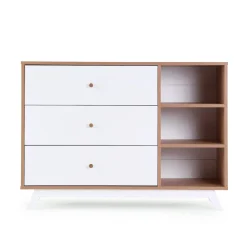 Online Central Park 3-drawer - White / Red oak Storage Furniture