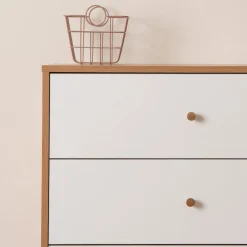 Online Central Park 3-drawer - White / Red oak Storage Furniture