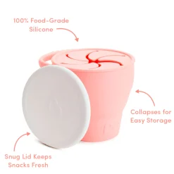 Best C’est Silicone!™ Snack Catcher with Lid - Coral Kids Snack Bags & Containers|Tableware