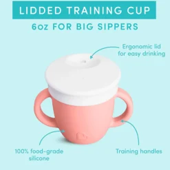 Clearance C’est Silicone!™ Training Cup 6oz - Coral Kids Cups & Tumblers|Cups & Tumblers