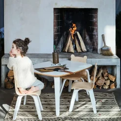 Chairs Bear Naturel/ Whte (2) Kid'S Tables & Chairs