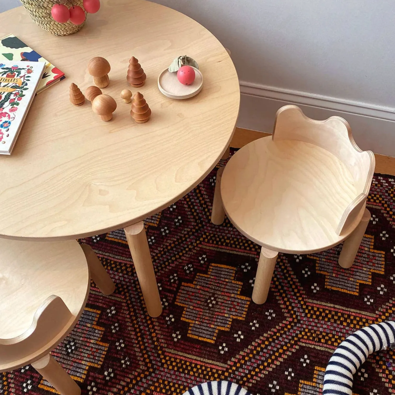 Discount Chairs Moss Naturel (2) Kid'S Tables & Chairs