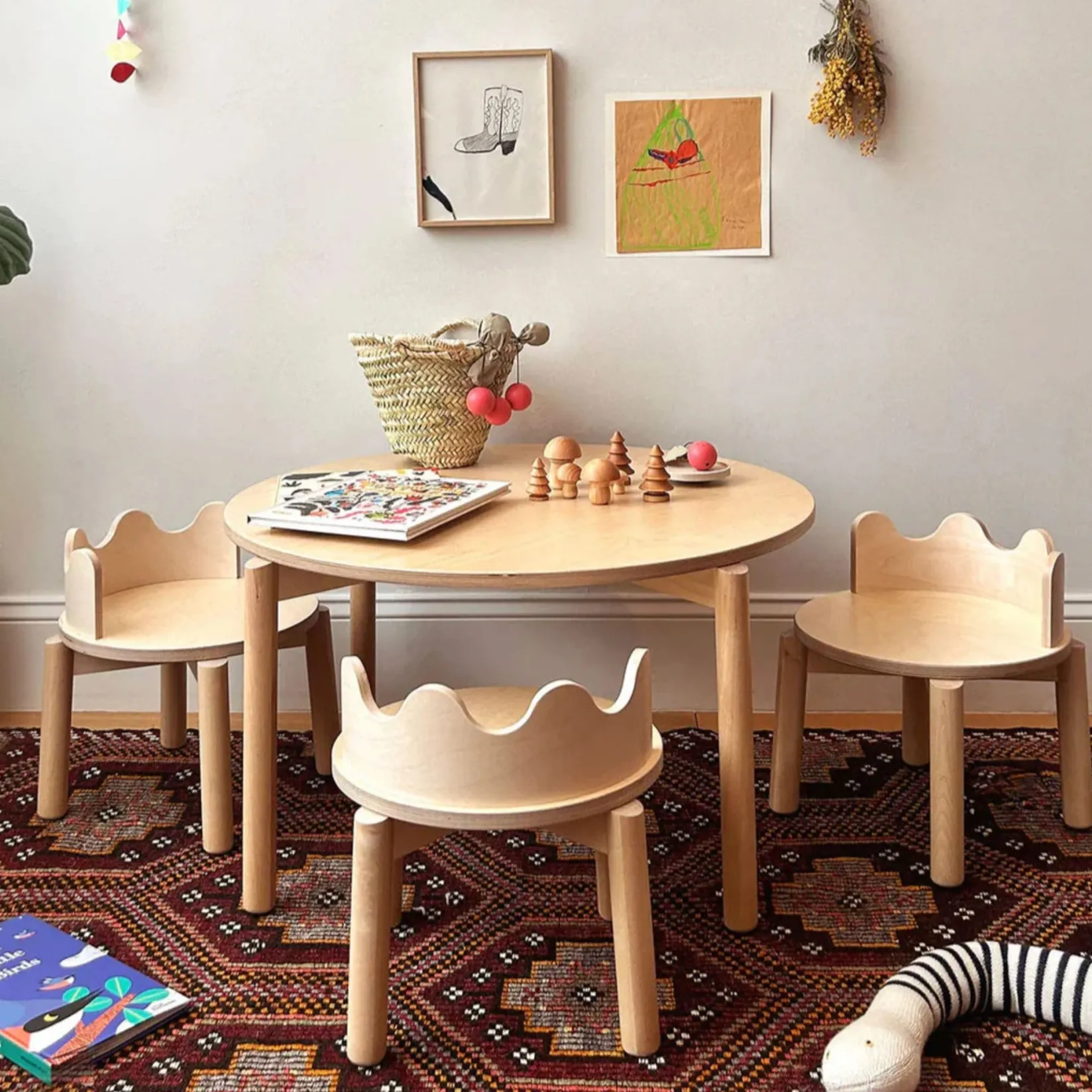 Discount Chairs Moss Naturel (2) Kid'S Tables & Chairs