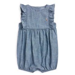 Rompers & Jumpsuits>Polo Ralph Lauren Chambray Bubble One Piece 6-24m Bleu