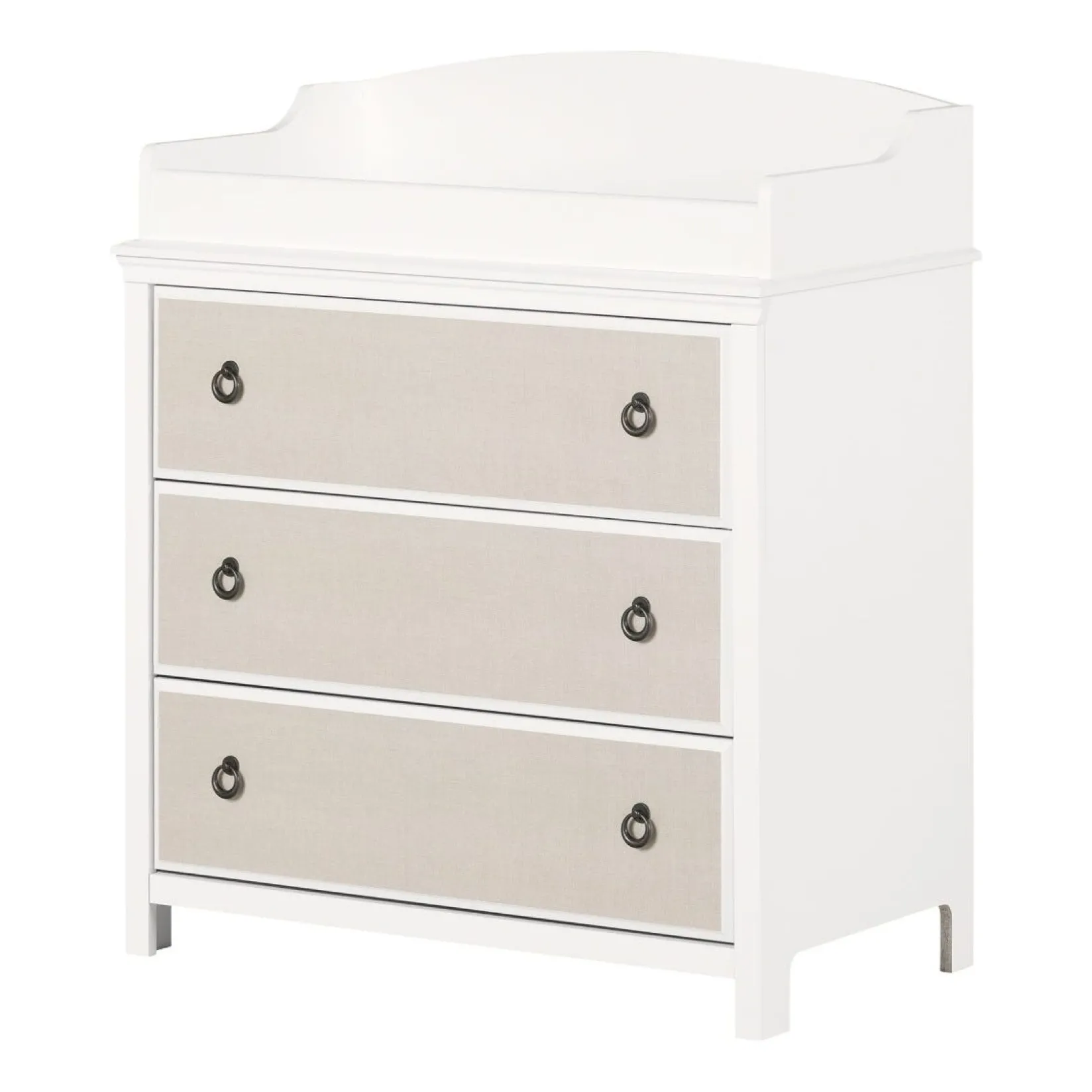 Changing Tables>South Shore Changing Table with Drawers - Cotton Candy White and Beige