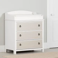 Changing Tables>South Shore Changing Table with Drawers - Cotton Candy White and Beige