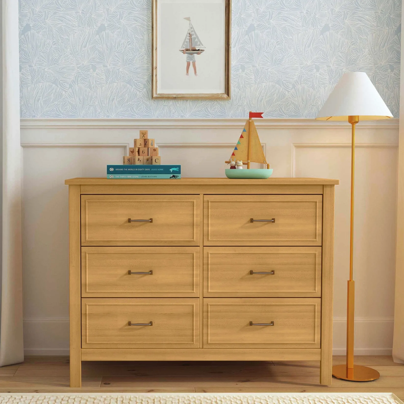 Storage Furniture>DaVinci Charlie 6-Drawer Double Dresser - Honey
