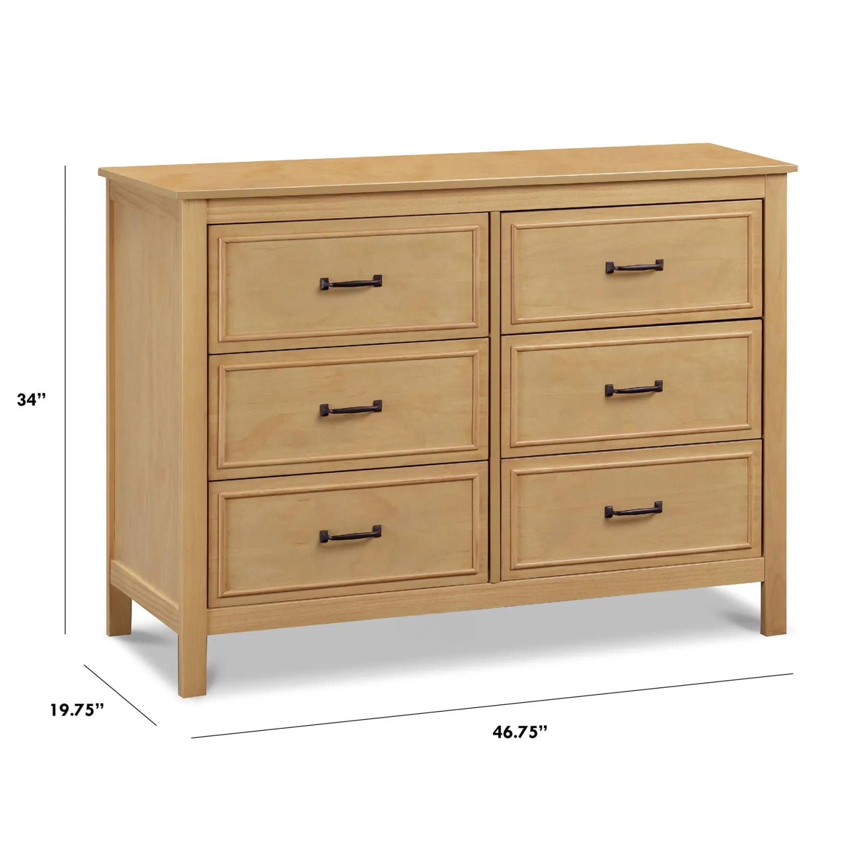 Storage Furniture>DaVinci Charlie 6-Drawer Double Dresser - Honey