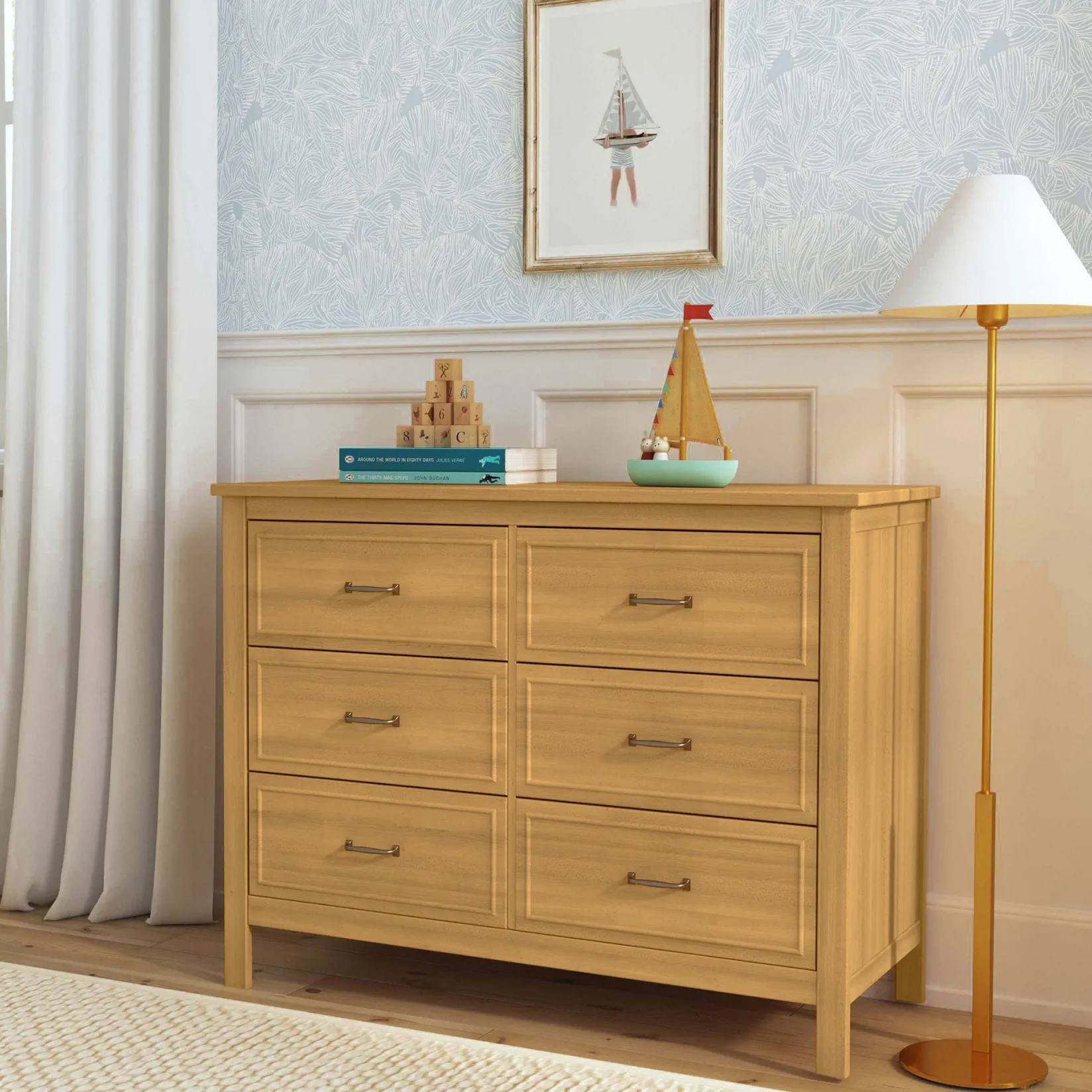 Storage Furniture>DaVinci Charlie 6-Drawer Double Dresser - Honey