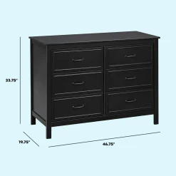 Best Charlie 6-Drawer Double Dresser - Ebony Storage Furniture