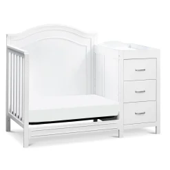 New Charlie 4-in-1 Convertible Mini Crib & Changer - White Cribs & Mattresses|Cribs & Mattresses