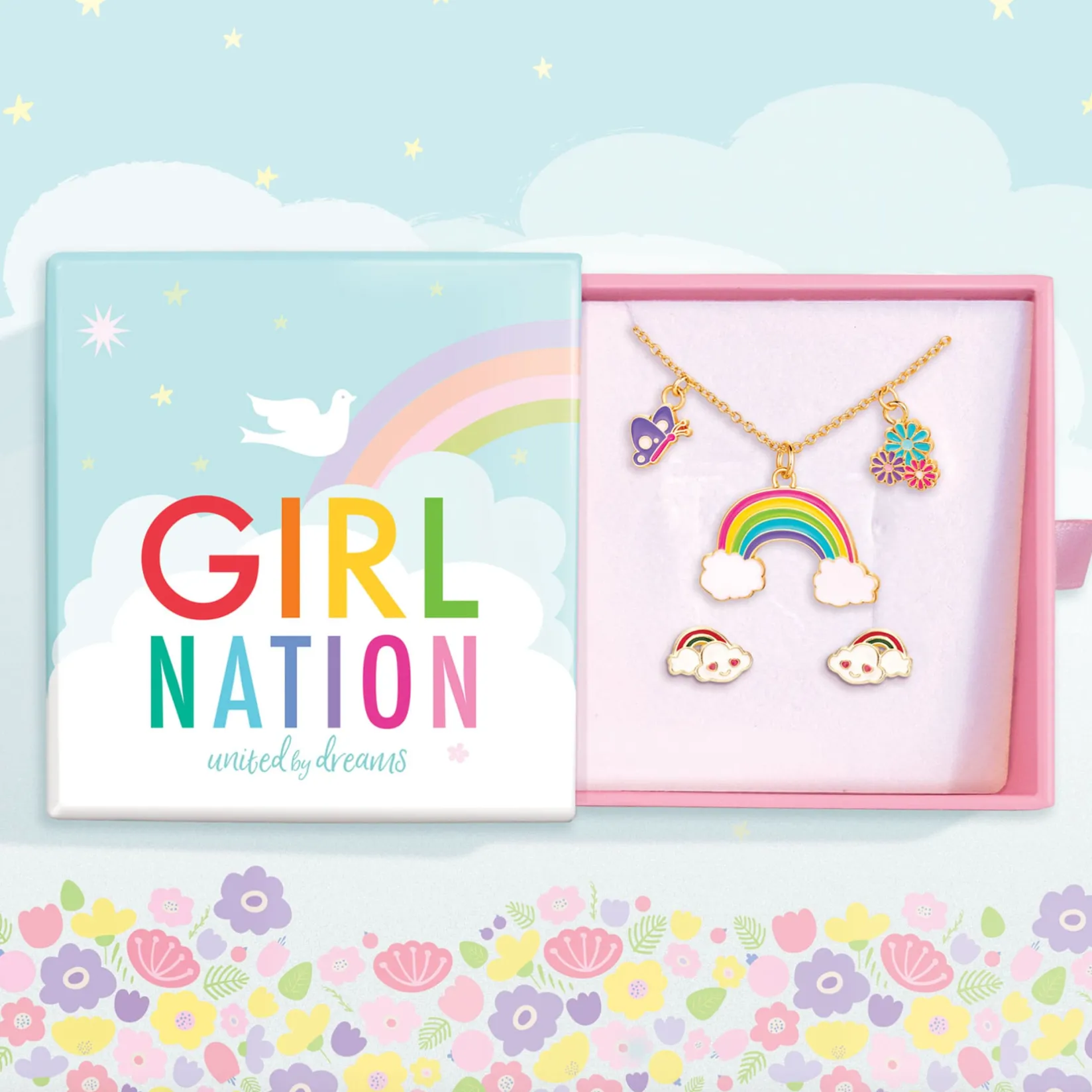 Best Charming Whimsy Necklace and Earring Gift Set - Cloud Luvs Rainbow Teething Toys
