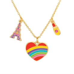 Teething Toys>Girl Nation Charming Whimsy Necklace and Earring Gift Set - Rainbow Heart