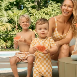 Clearance Checkered UV Swimsuit 0-24m BOY Swimsuits