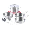 Best Chef's Collection Mini Pots and Pans Cookware 8 Pieces Kids Pretend Play & Imitation