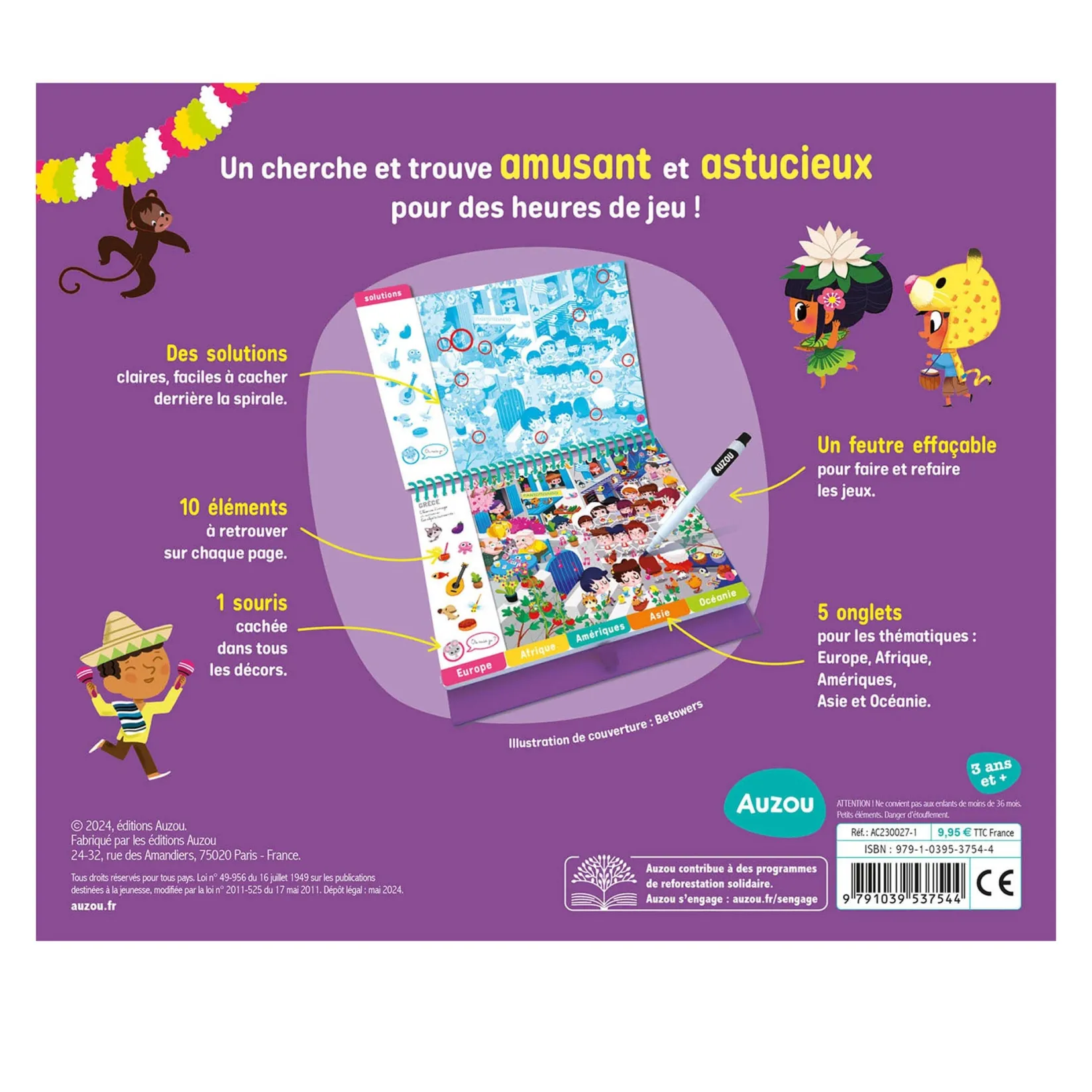 4 Years And Over|2 Years And Over>Auzou Cherche Et Trouve Autour Du Monde