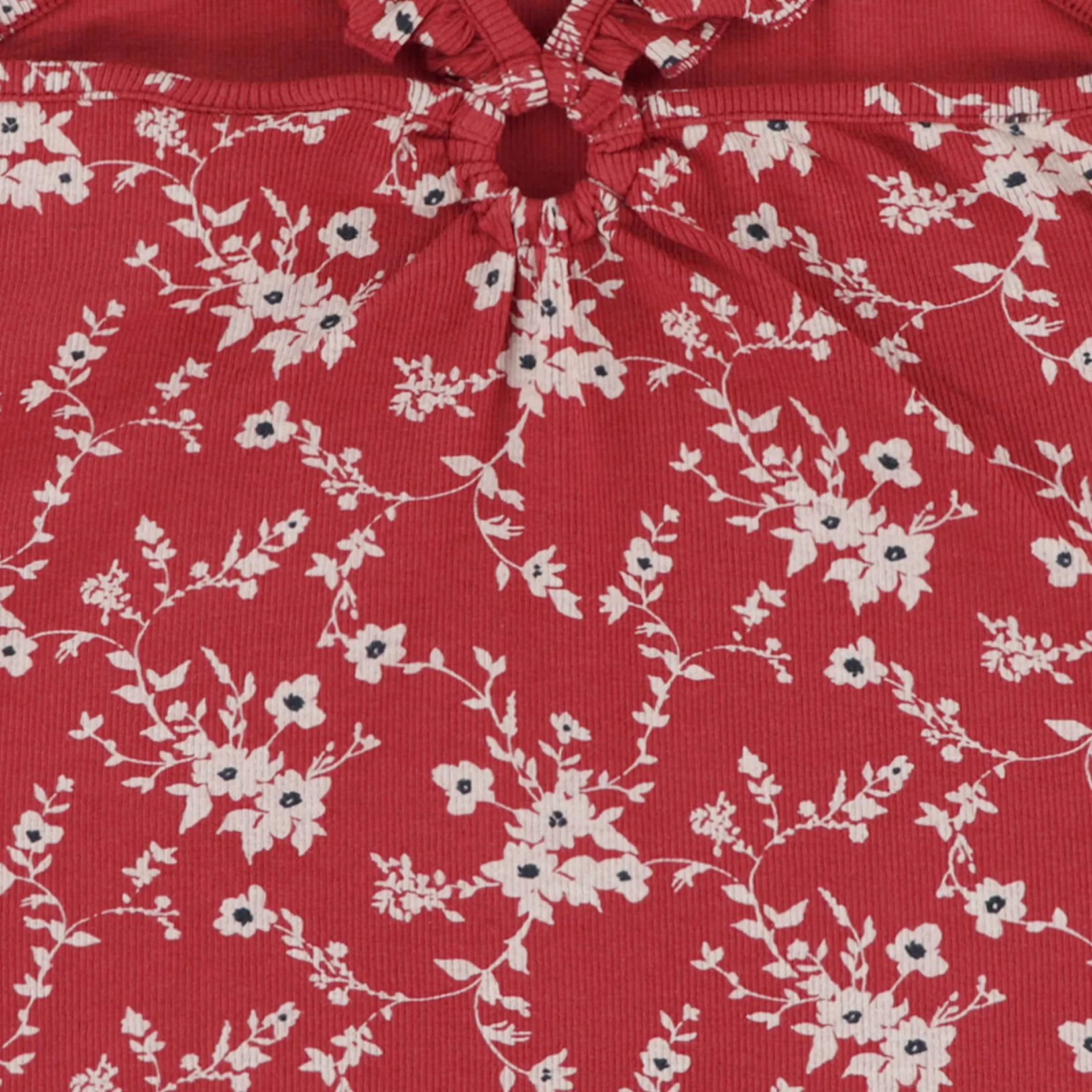 Tops>Look Cherries Flowers Tank Top 7-14 Burgundy