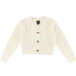 Fleeces And Sweatshirts|Tops>Look Cherries Knit Cardigan 7-14y Ivory