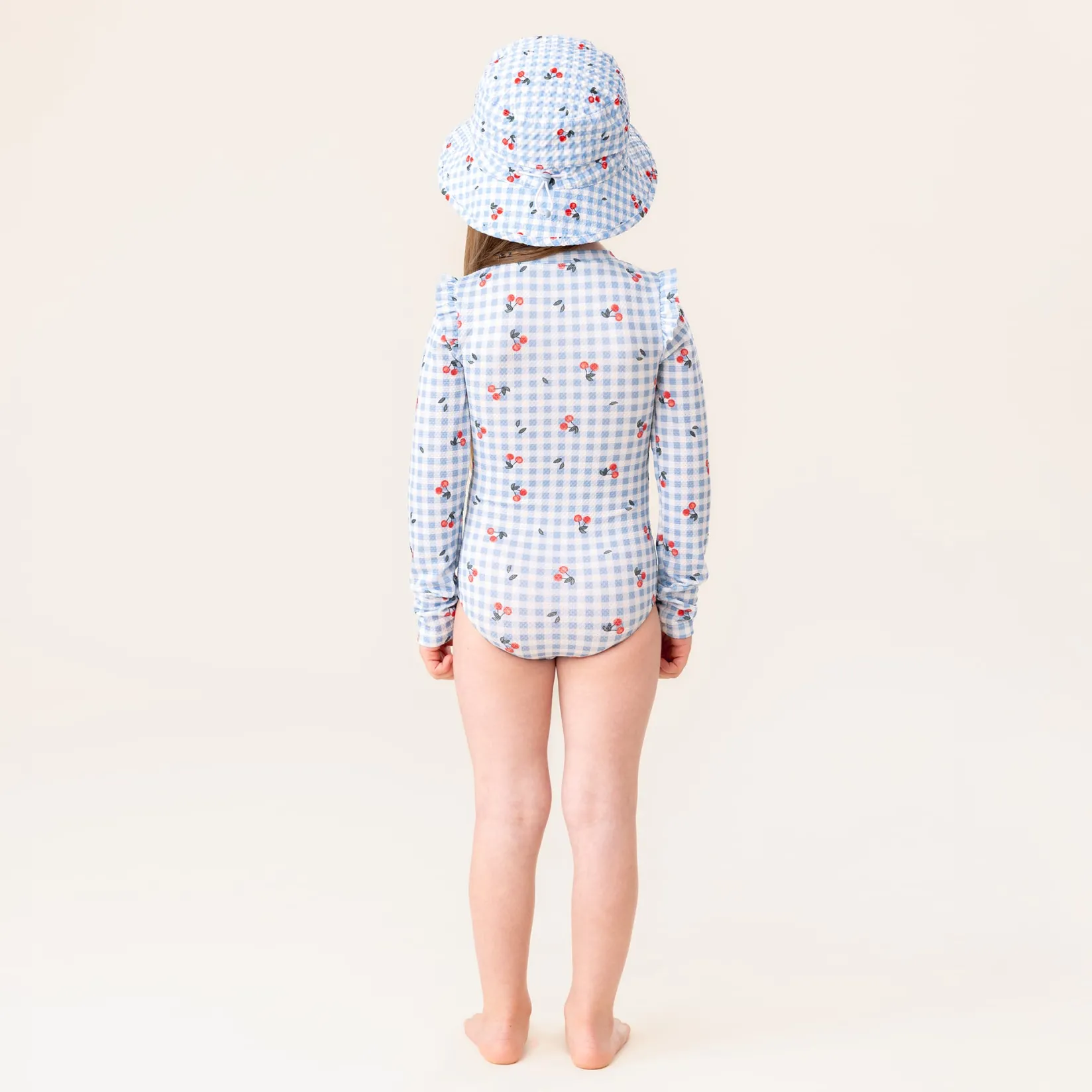 Swimsuits>Nano Cherries Ls Uv Swimsuit 2-10 Blue