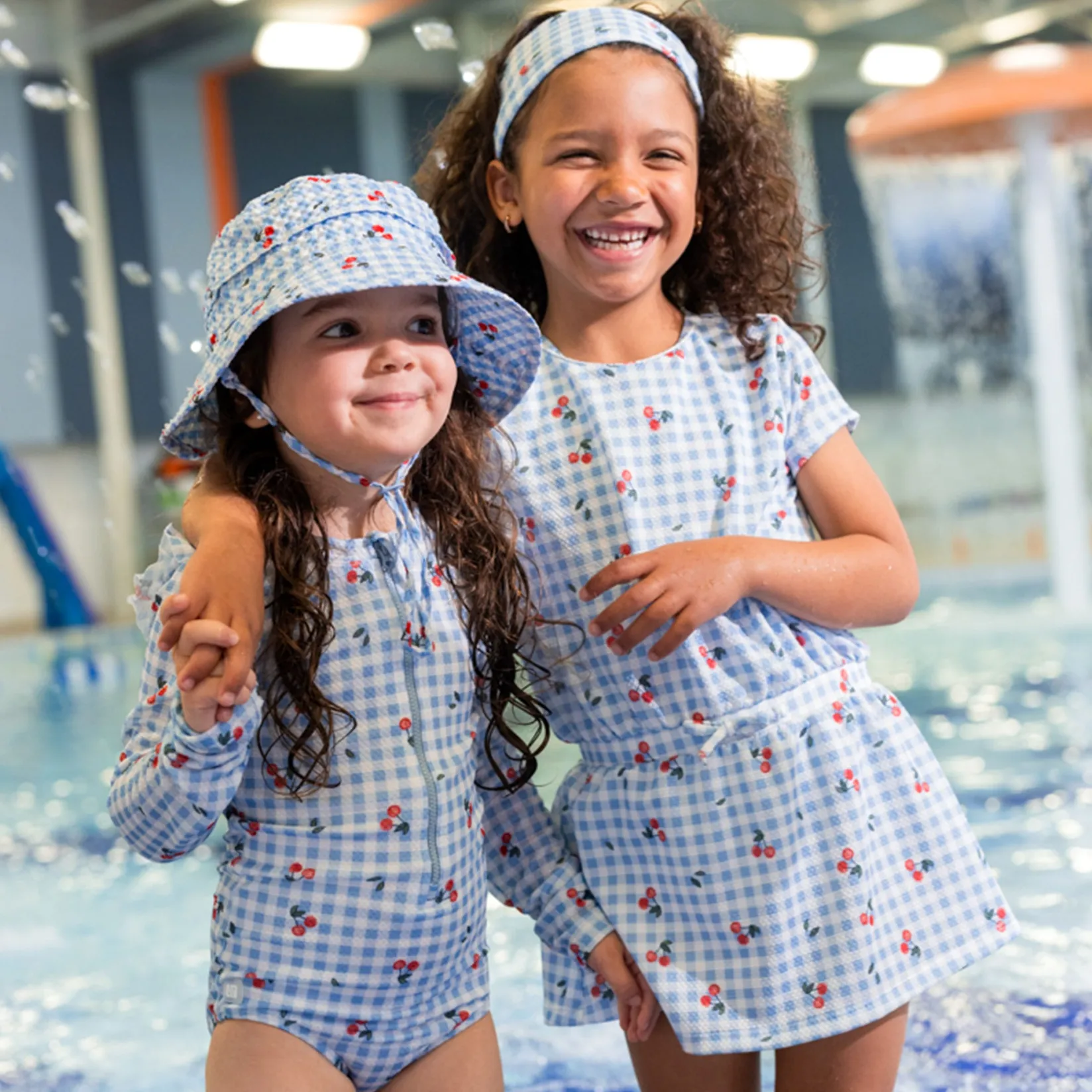 Swimsuits>Nano Cherries Ls Uv Swimsuit 2-10 Blue