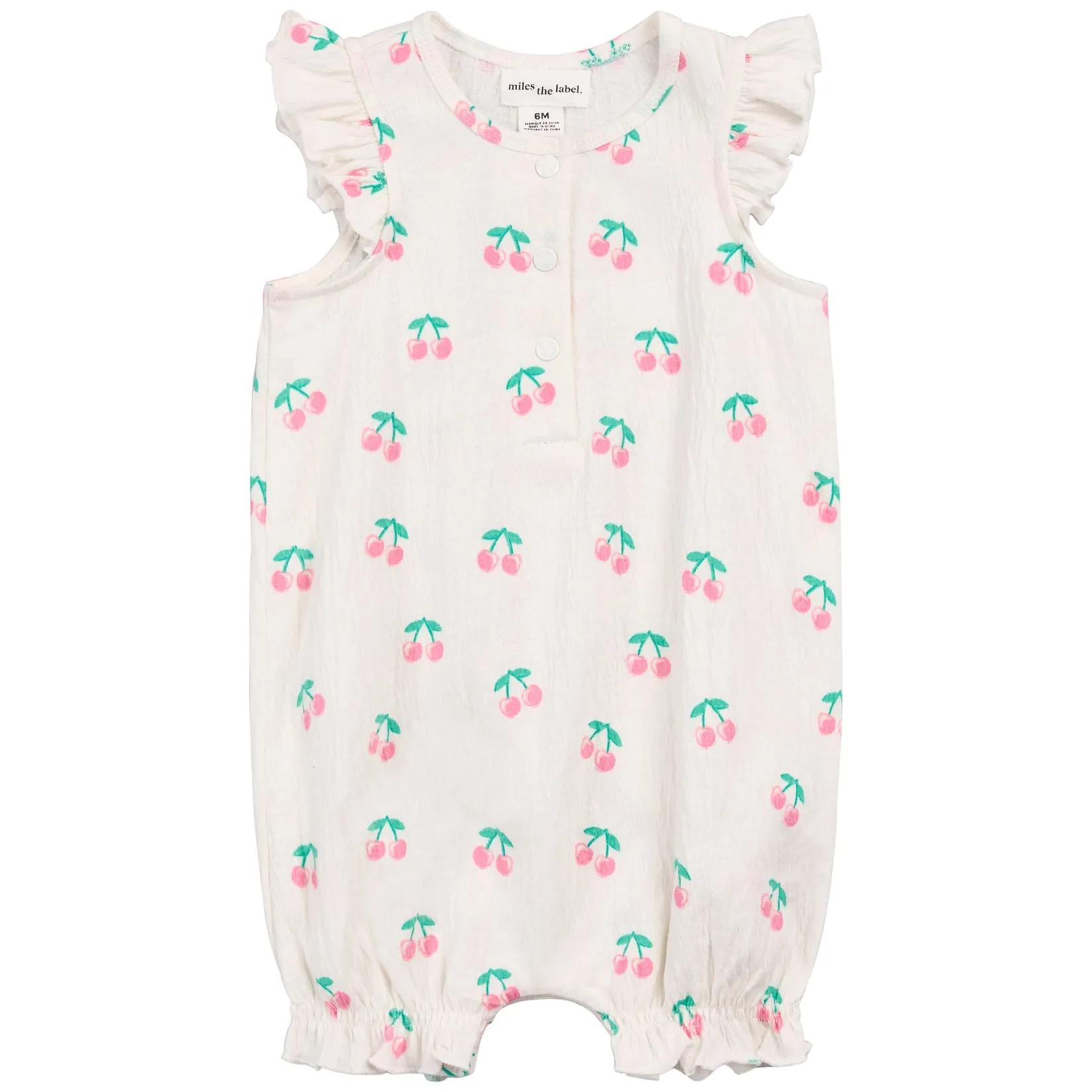 Rompers & Jumpsuits>Miles Cherries Romper 3-12m Ivory