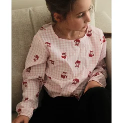 Cherries Vichy Blouse 7-14y Kids Tops