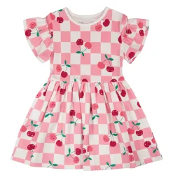 Discount Cherry Check Dress 3-6 Kids Dresses & Rompers