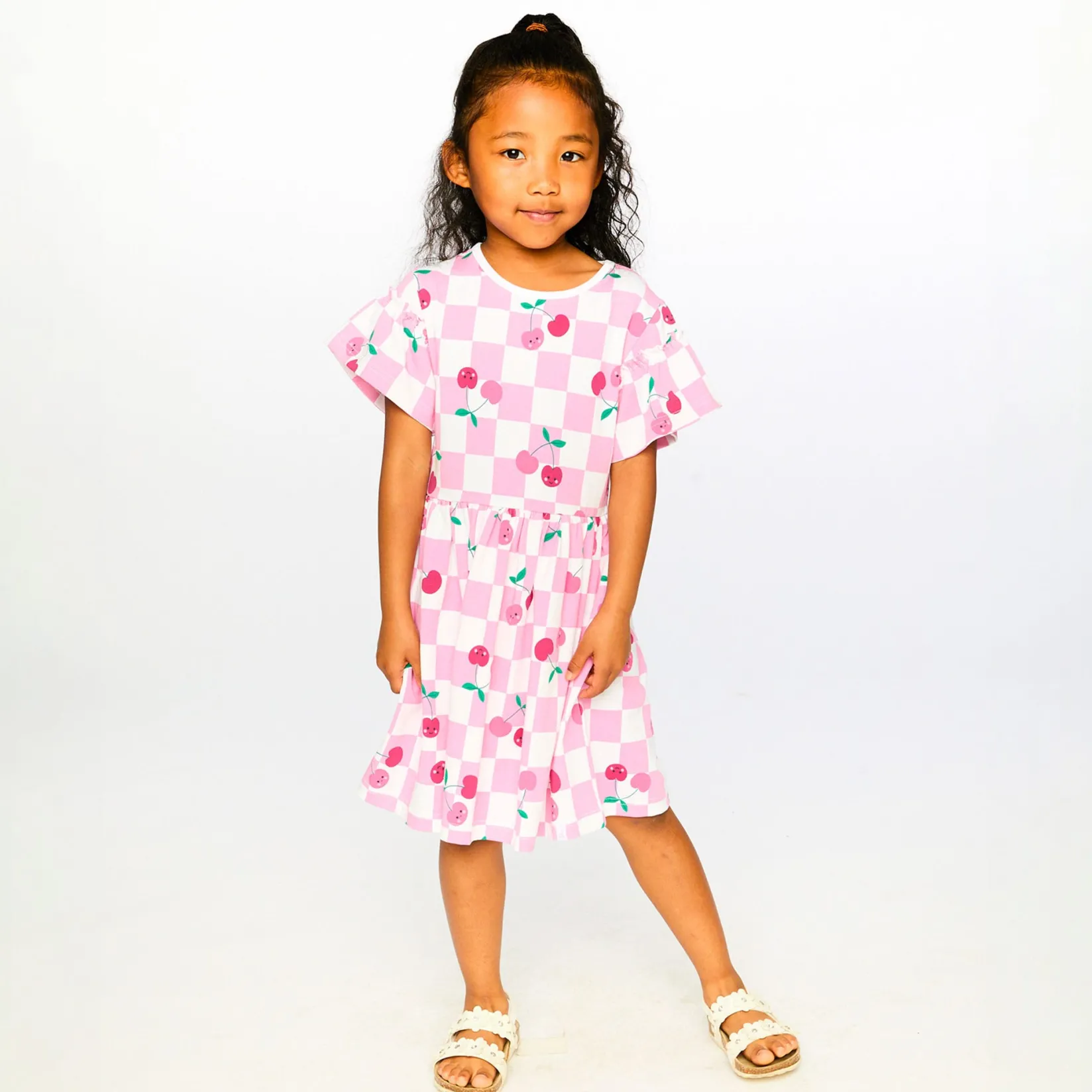 Discount Cherry Check Dress 3-6 Kids Dresses & Rompers