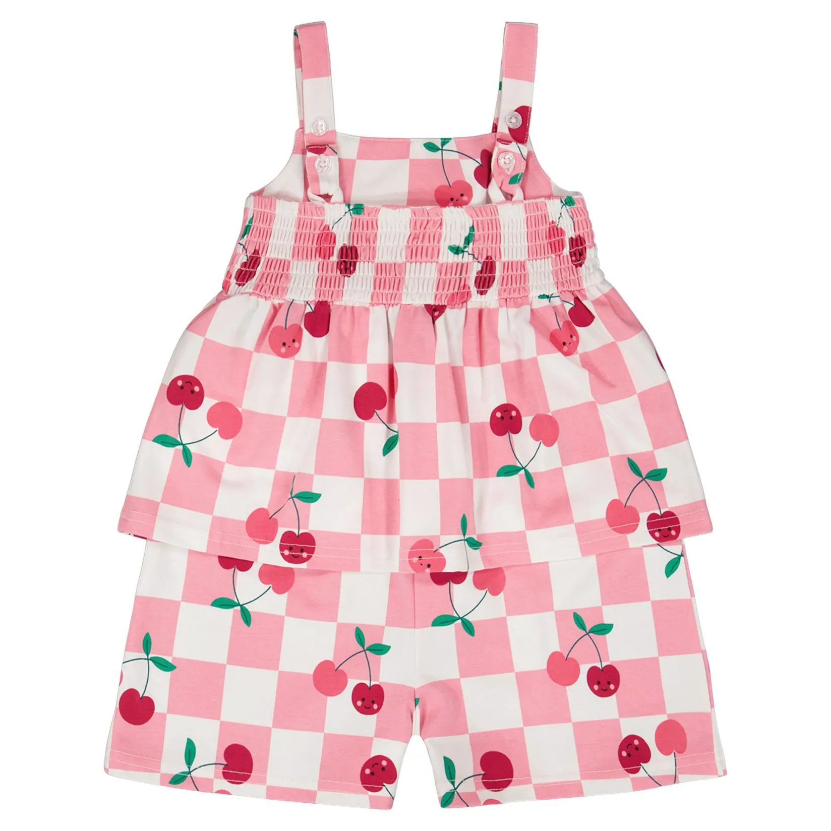 Hot Cherry Check Romper 7-10 Kids Dresses & Rompers